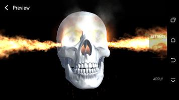 3D Skull Fire Wallpaper capture d'écran 2