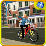 Newspaper Cycle Delivery Girl আইকন