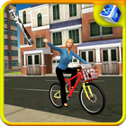 Newspaper Cycle Delivery Girl icon