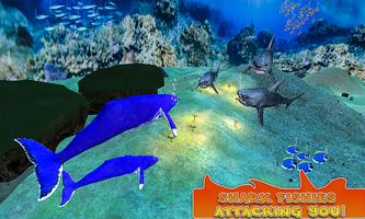 Blue Whale Swim Life Simulator – Deep Sea 3D Game Affiche