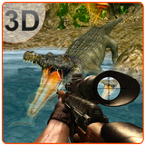3D crocodile colère chasseur icône