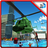 Вертолет наводнения спасательн