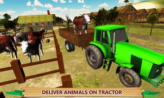 Village Tractor Driving Sim پوسٹر