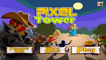 Cowboy Pixel Tower FREE Cartaz