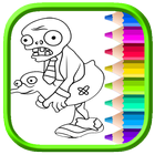 Book Coloring vs Zombie plant icon
