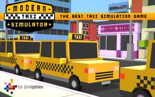 Modern Taxi Simulator Pixel 3D পোস্টার