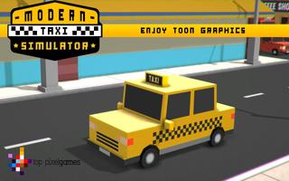 Modern Taxi Simulator Pixel 3D imagem de tela 1