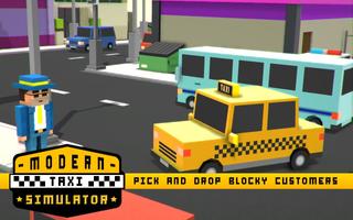 Modern Taxi Simulator Pixel 3D imagem de tela 2