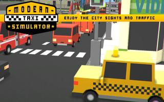 Modern Taxi Simulator Pixel 3D imagem de tela 3