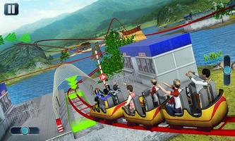 Theme Park Roller Coaster Ride Cartaz