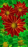 Beautiful flowers on green poster