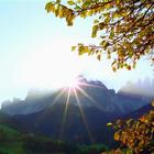 Morning sun in the mountains Zeichen