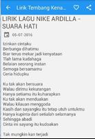 Lirik Lagu Tembang Kenangan تصوير الشاشة 1