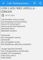 Lirik Lagu Tembang Kenangan imagem de tela 2