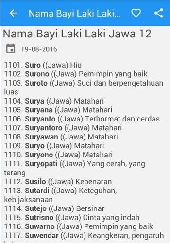 Nama Bayi Laki Laki Jawa For Android Apk Download