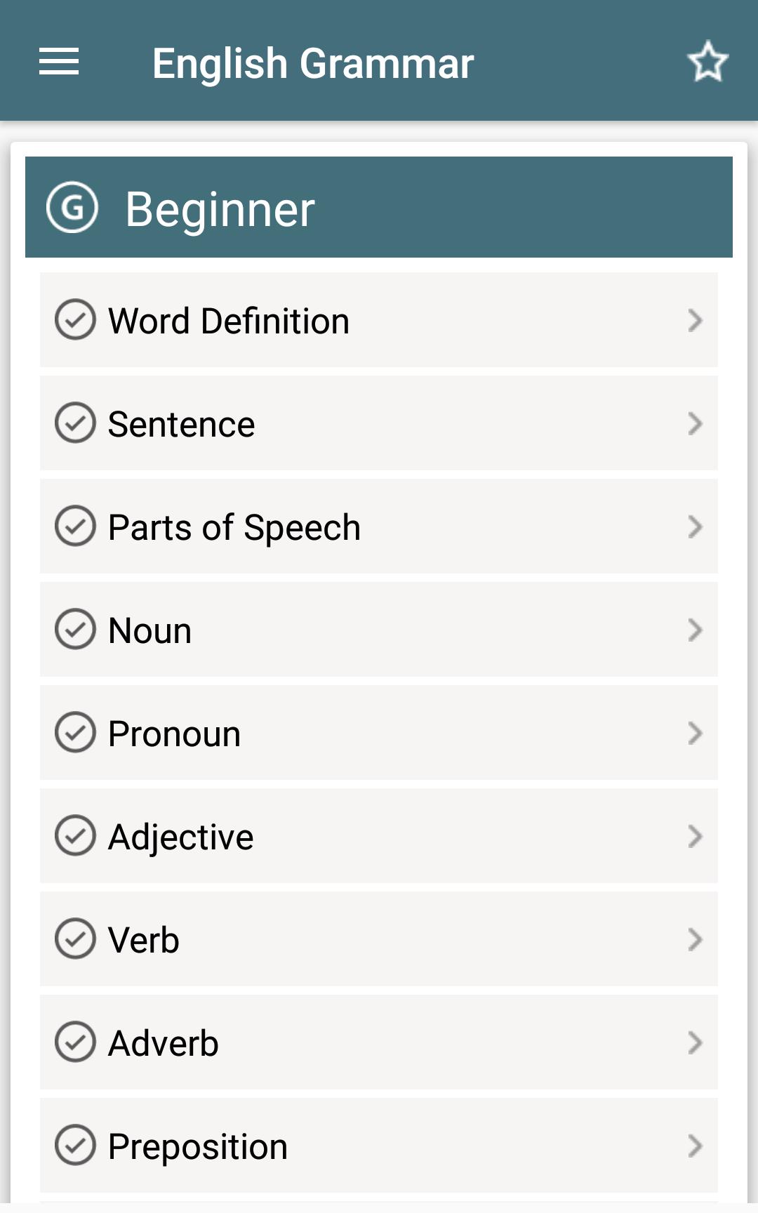 Resultado de imagen de English Grammar Full | apk