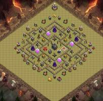Top Town Hall 9 War Base Map الملصق
