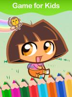 Coloring Book of Dora The Girl Affiche