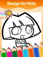 Coloring Book of Dora The Girl syot layar 1