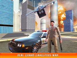 Flying Police Car Gangsters LA Affiche
