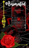 Dark Red Typing Keyboard Affiche