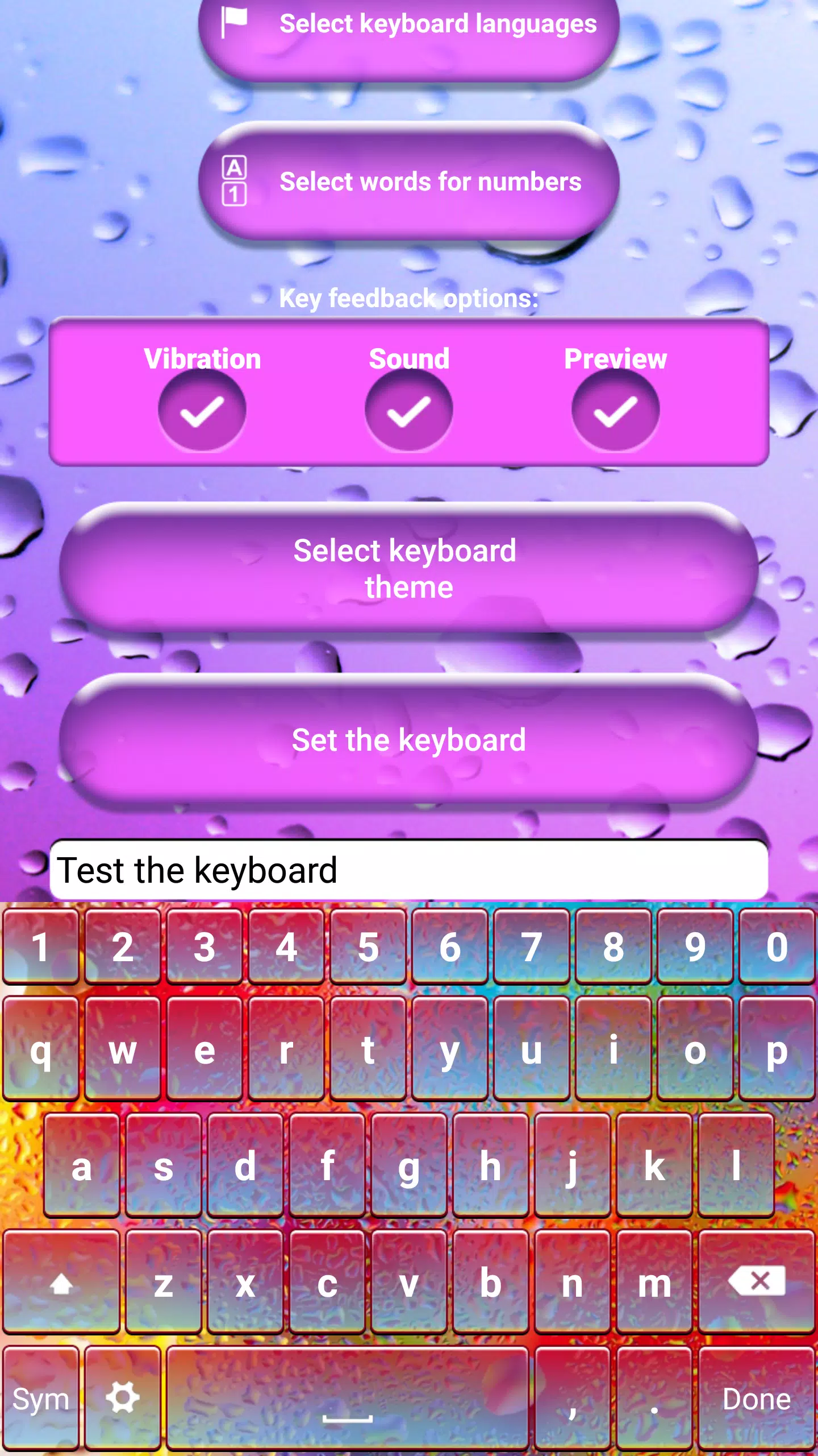 Tastiera Colorata con Pioggia APK per Android Download