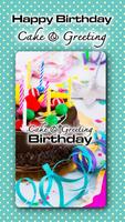 Birthday Cake Greeting Message Affiche