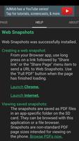 برنامه‌نما Web Snapshots عکس از صفحه
