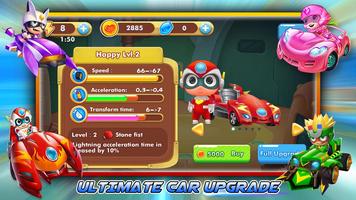 Transform Car : Happy Superhero Racing captura de pantalla 2