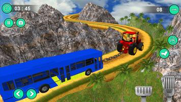 Tractor Pull Bus game - Tractor Hauling Simulator screenshot 1