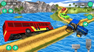 Tractor Pull Bus game - Tractor Hauling Simulator syot layar 2