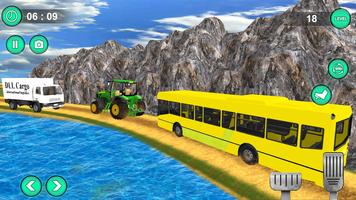 Tractor Pull Bus game - Tractor Hauling Simulator screenshot 3