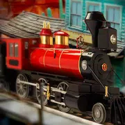 鉄道玩具シミュレータからの列車のレーシングゲーム
