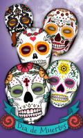 masque de crâne mexicain - maquillage Halloween Affiche