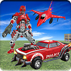 US Police Jet Car Robot Transform Wars ícone