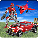 US Police Jet Car Robot Transform Wars ícone