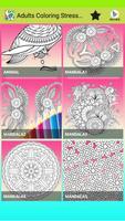 Poster Adults Coloring Stress Mandala