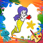 Mini Mermaid Coloring Pages biểu tượng