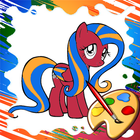 Pony Coloring Games Book Pages simgesi