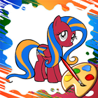 Pony Coloring Games Book Pages ícone