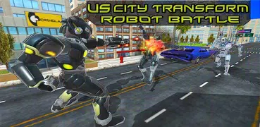 US Police Robot Transform Car War Games