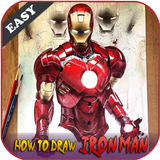 how to draw iron man step by step icône