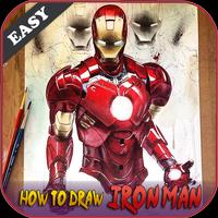 how to draw iron man step by step Affiche