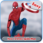 How to draw Spider MEN EASY icon