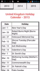 Holidays Calendar APK Herunterladen
