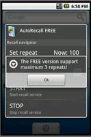 AutoRecall & auto dial, redial capture d'écran 1
