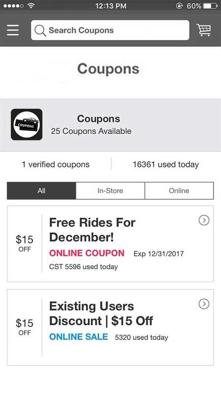 Uber free coupons