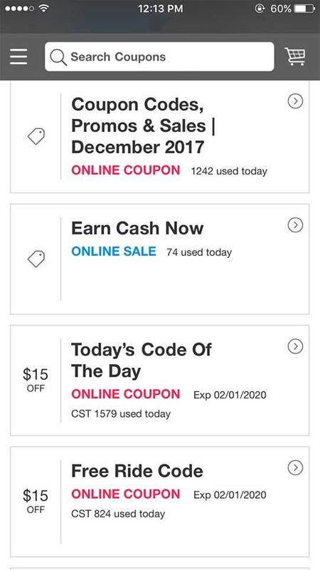 Uber free coupons