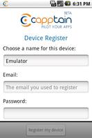 Capptain Device Register captura de pantalla 1