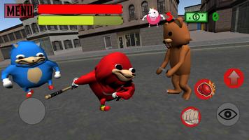 Simulador de nudillos ugandés. Meme Salvation 3D captura de pantalla 1